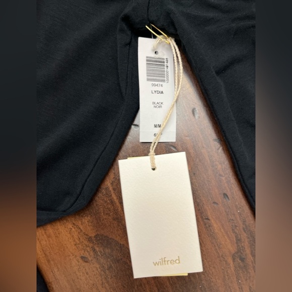 Wilfred Lydia Dress Black Size Medium Aritizia Ruched Bodycon Stretch Party NWT - Picture 11 of 16